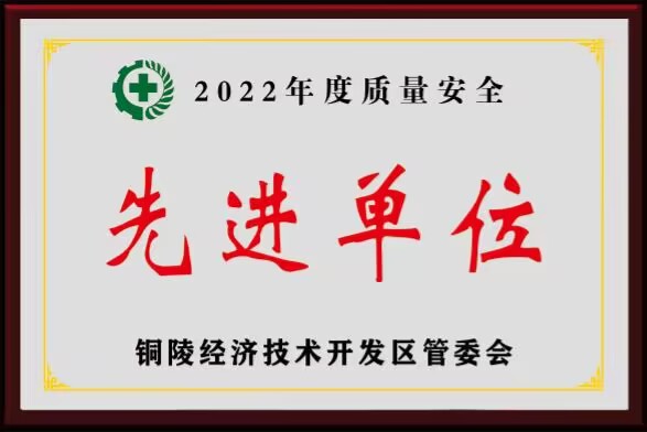 2022年度建筑施工企業“質量管安全先進單位”榮譽稱號